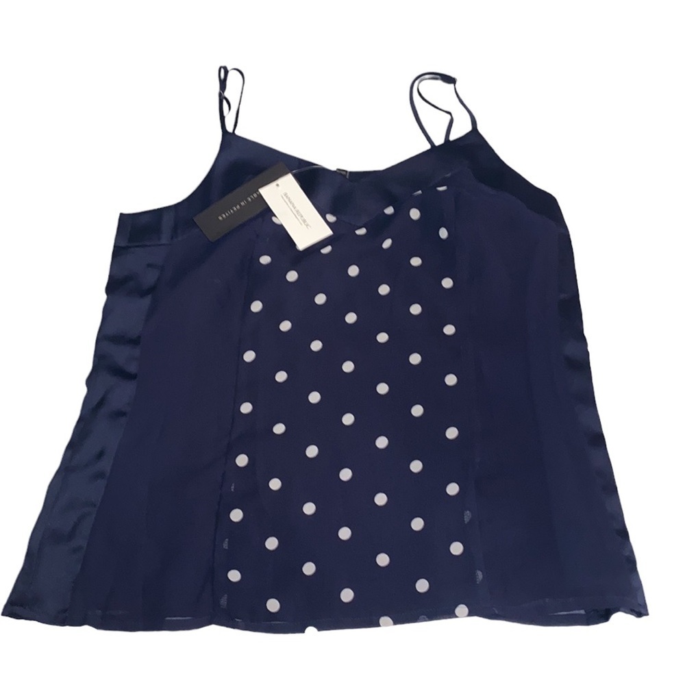 NWT BANANA REPUBLIC NAVY BLUE POLKA DOT CAMI TANK TOP SIZE 4